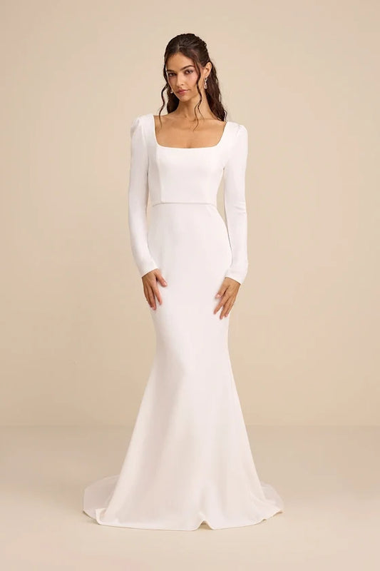 Mermaid Square Neck Wedding Gown - Yihuiw by Yihuiw