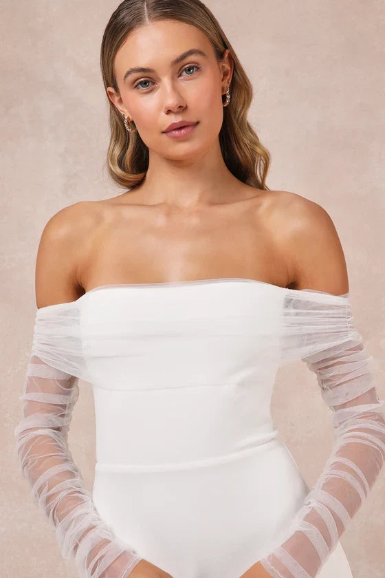 Mermaid Off-Shoulder Wedding Gown - Yihuiw by Yihuiw