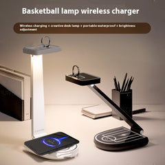Creative Basketball Stand Table Lamp Mobile Phone Wireless Charging Lamp