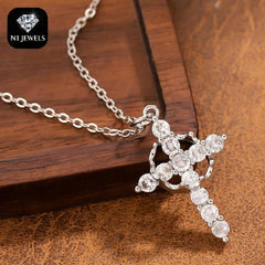 Christian Religious Symbola Drop Classic Crown & Cross Pendant Choker Easter Necklace For Women Pretty Crown Cross Necklace