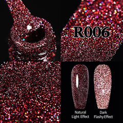 Glitter Reflective Gel Nail Polish Christmas Red UV