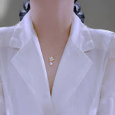 Natural Freshwater Pearl High-grade Mother Shell Earrings Baroque Style Suit