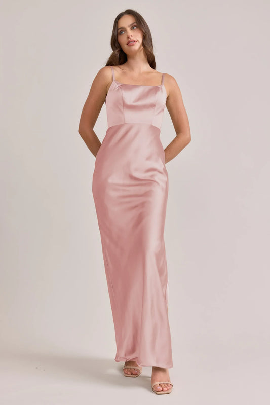 Mermaid Spaghetti Strap Satin High Slit Wedding Dress - Yihuiw by Yihuiw