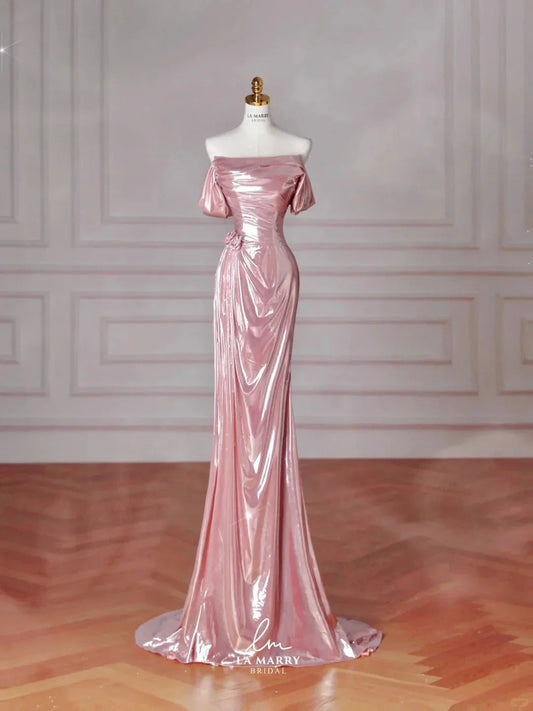 Beautiful Elegant Satin Long Mermaid Slim Floor Length Ball Gown Evening Dress Prom Dress simple gentle atmospheric and unique desi Bring summer colors to enhance whiteness by YiHuiw
