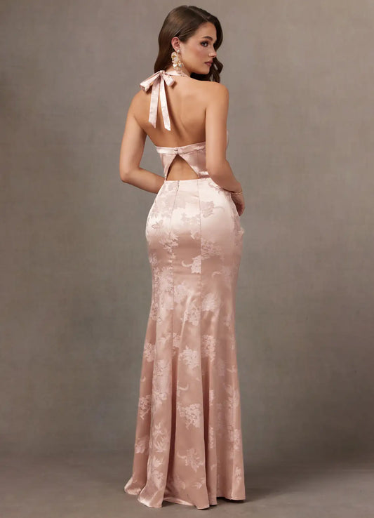 Mermaid Halter High Slit Floor-Length Wedding Dress - Yihuiw by Yihuiw
