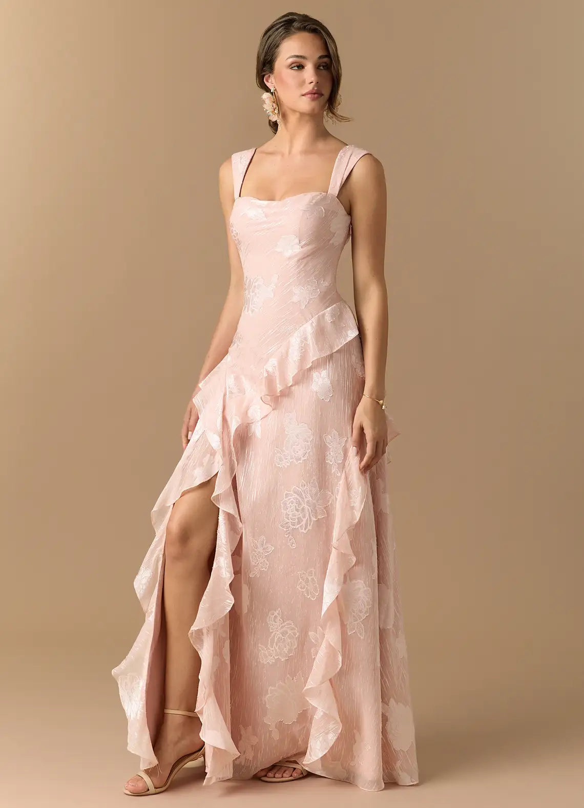 Cowl Neck High Slit Floor-Length Wedding Dress - Yihuiw by Yihuiw