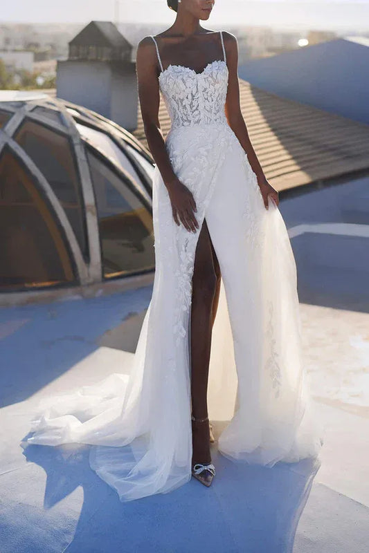 A-Line Sweetheart Floor-Length Wedding Dress - Yihuiw by Yihuiw