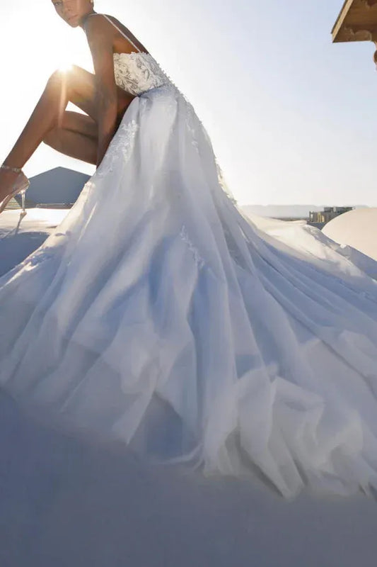A-Line Sweetheart Floor-Length Wedding Dress - Yihuiw by Yihuiw