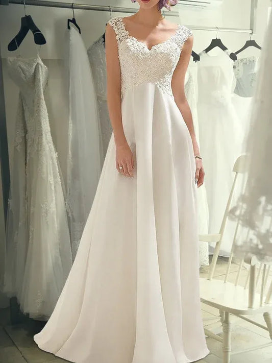 Chiffon Draped Wedding Dress - Yihuiw by Yihuiw