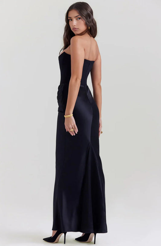 Mermaid Strapless Lace-Up Back Draped Floor-Length Wedding Dress - Yihuiw by Yihuiw