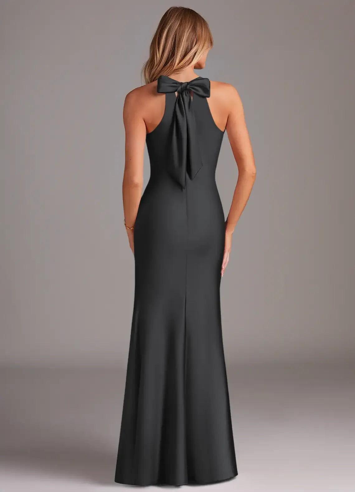 Mermaid Halter Sleeveless Floor-Length Evening Dress - Yihuiw by Yihuiw