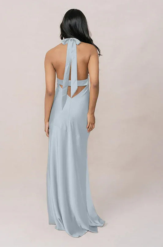 Mermaid Halter Sleeveless High Slit Floor-Length Wedding Dress - Yihuiw by Yihuiw