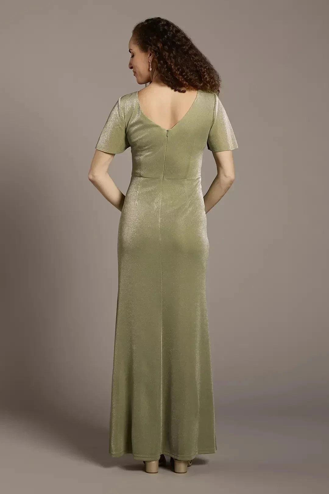 Chic Mermaid Keyhole Neck Short Sleeve Zipper Back Floor Length Mother of the Bride Dress by YiHuiw