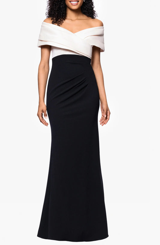 Chic Mermaid Off-the-Shoulder Short Sleeve Solid Back Floor Length Hot Sale Prom Dress by YiHuiw