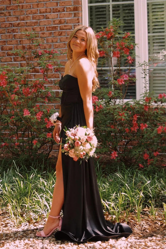 Chic Strapless Sweetheart Neck Mesh Corset Satin Mermaid Prom Dress by JiMiss Dresses