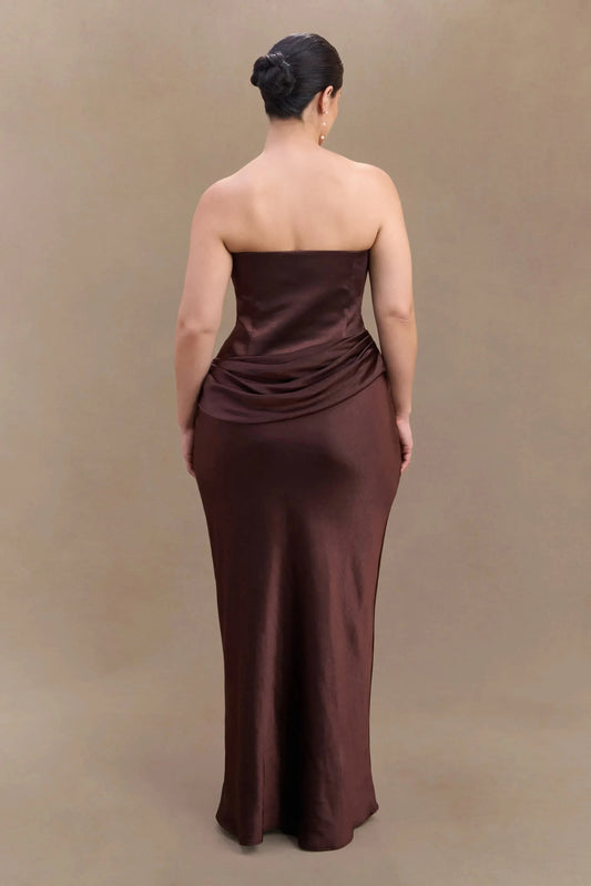 Classy Mermaid Strapless Sleeveless Ruched Back Floor Length Plus Size Prom Dress by YiHuiw
