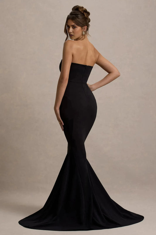 Dashing Mermaid Strapless Sleeveless Open Back Floor Length Prom Dress by YiHuiw
