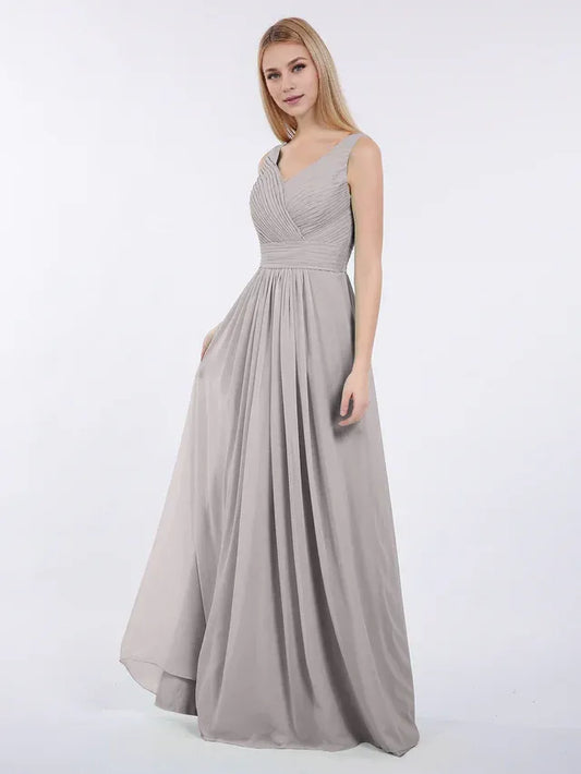 Empire Waist Chiffon Sleeveless Pleated Wedding Dress - Yihuiw by Yihuiw