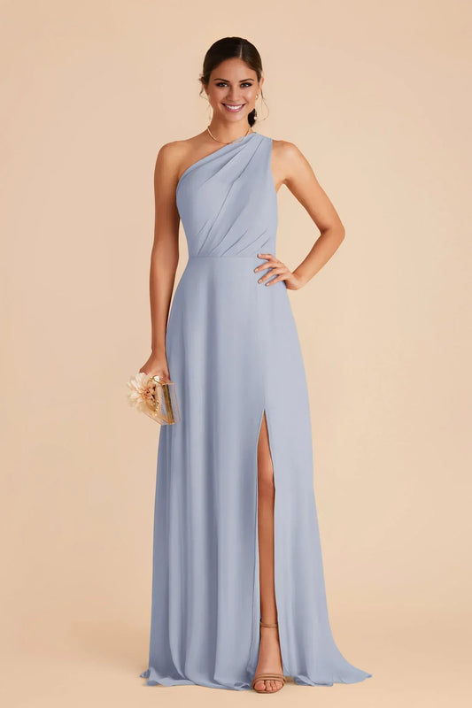 A-Line One-Shoulder Sleeveless Floor-Length Wedding Dress - Yihuiw by Yihuiw