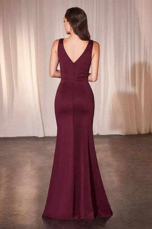 Elegant Mermaid Boat Neck Sleeveless V Back Floor Length For Women Prom Dress by YiHuiw