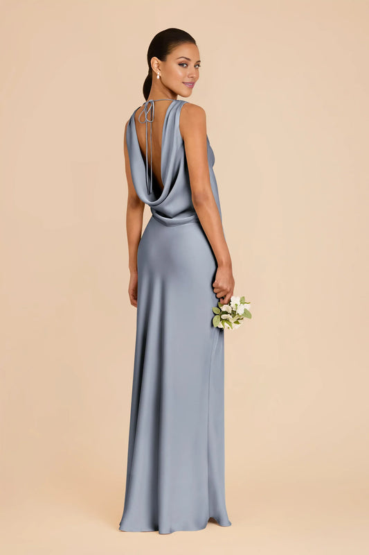 Mermaid Cowl Neck Sleeveless Floor-Length Wedding Dress - Yihuiw by Yihuiw