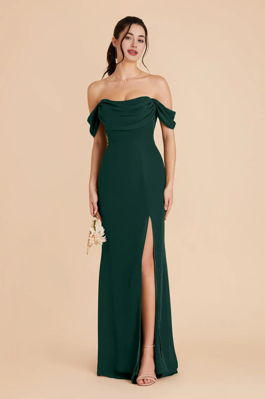 Mermaid Off-Shoulder Short Sleeve Draped Floor-Length Wedding Dress - Yihuiw by Yihuiw