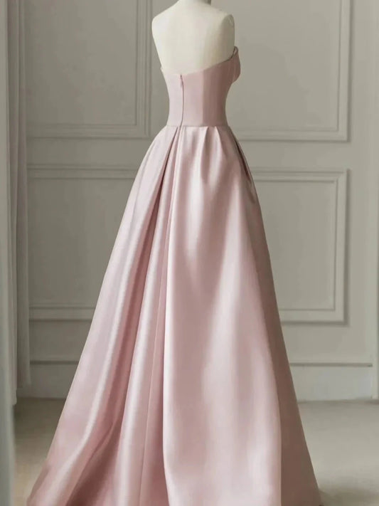 Elegant Strapless Formal Evening Dresses Long Event Party Dress simple gentle atmospheric and unique desi Bring summer colors to enhance whiteness by YiHuiw