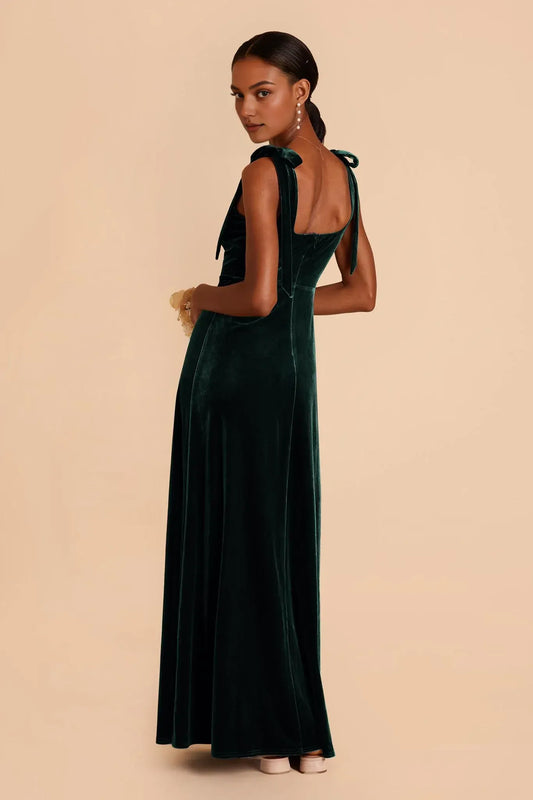 Square Neck Open Back Floor-Length Wedding Dress - Yihuiw by Yihuiw