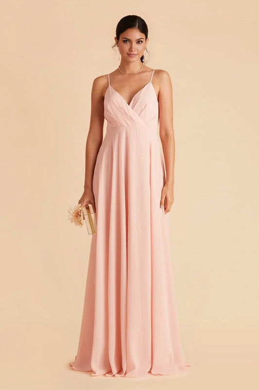 Empire Waist Spaghetti Strap Floor-Length Wedding Dress - Yihuiw by Yihuiw