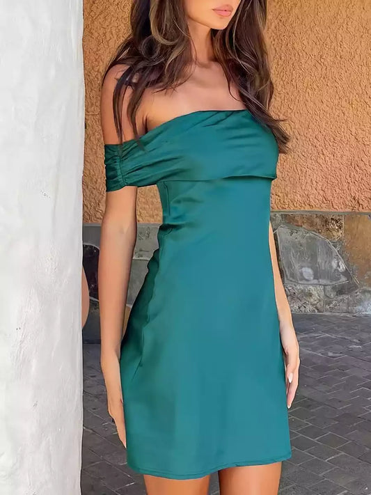 Elegant off shoulder collar slim fit A-line sleeveless zipper back Homecoming Dresses