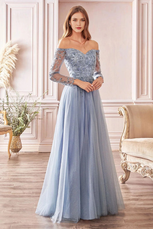 Enchanting A-Line Sweetheart Off Shoulder Open Back Floor Length Prom Dress by YiHuiw