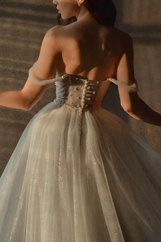 A-Line Sweetheart Floor-Length Wedding Dress - Yihuiw by Yihuiw