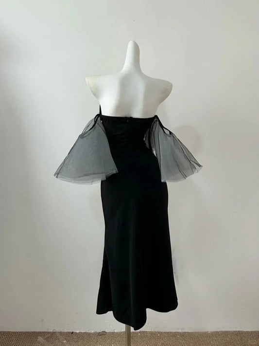 Fashion Elegant Short Sleeve Long satin Homecoming Dress Prom Dress Evening Dress Party Dress Prom Dress simple gentle atmospheric and unique desi Bring summer colors to enhance whiteness by YiHuiw