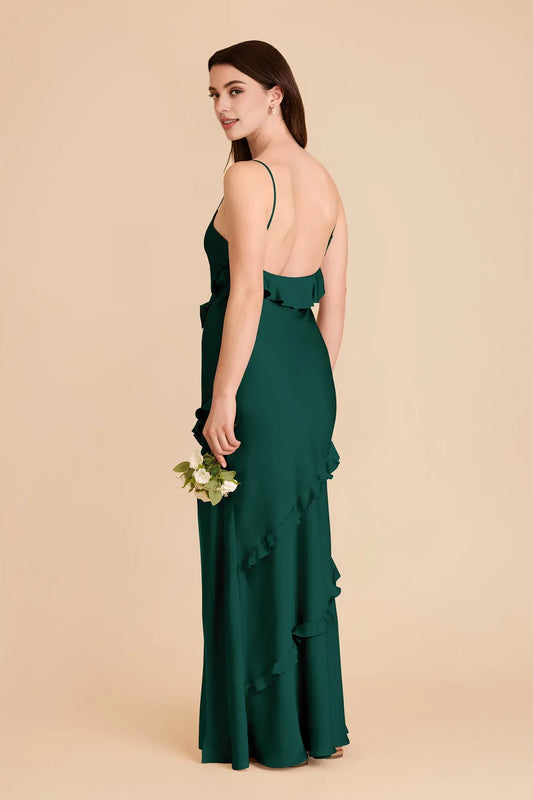 Mermaid V-Neck Ruffled Floor-Length Wedding Dress - Yihuiw by Yihuiw