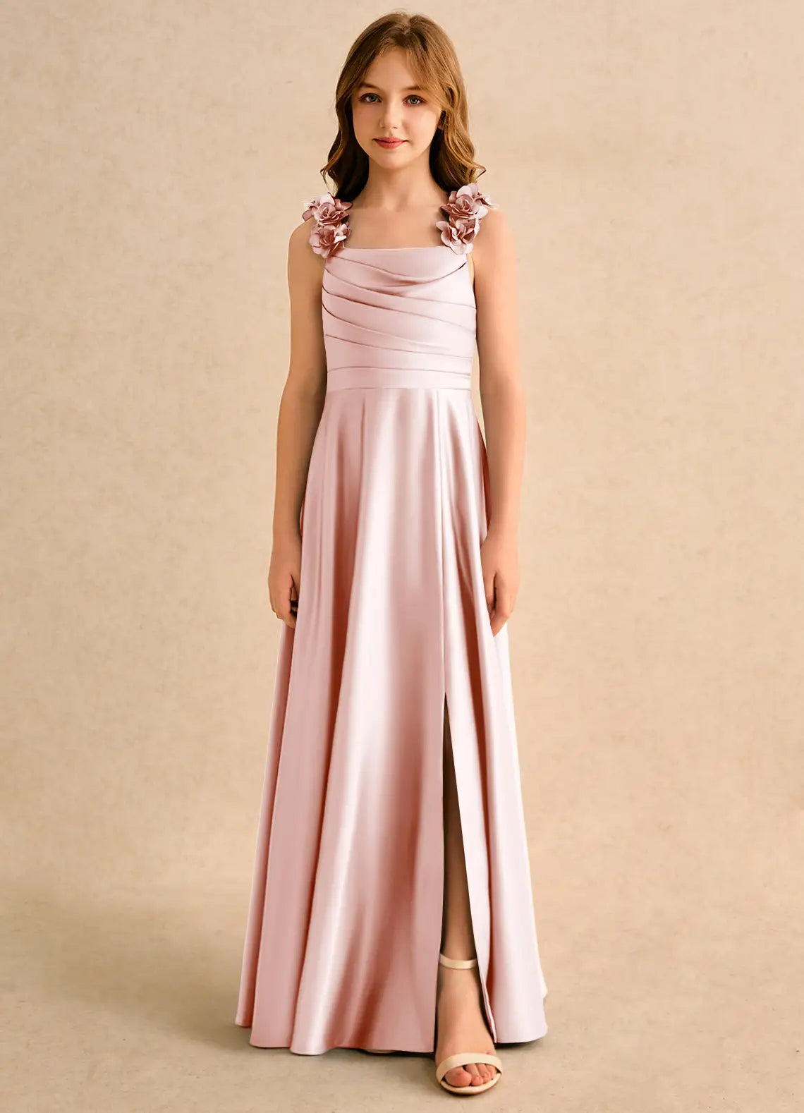 A-Line Square Neck Sleeveless Floor-Length Formal Dress - Yihuiw by Yihuiw