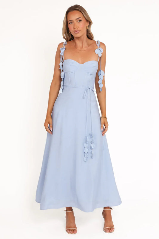 Sweetheart Lace-Up Back Midi Wedding Dress - Yihuiw by Yihuiw