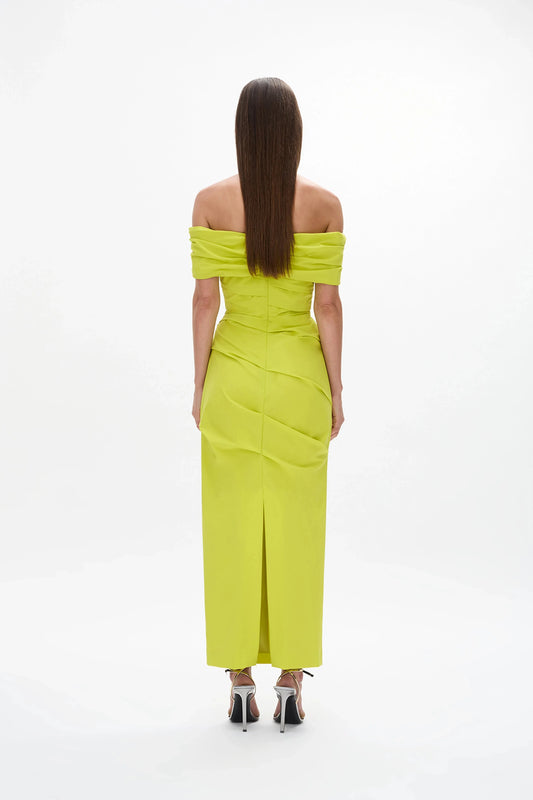 Gathered Sheath Off the Shoulder Sleeveless Zipper Back Floor Length Female Prom Dress by YiHuiw