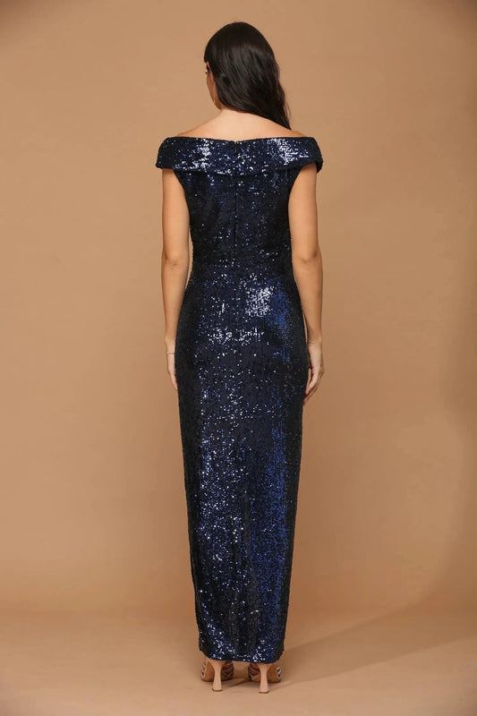 Glamorous Sheath V-Neck Off Shoulder Zipper Back Floor Length Prom Dress by YiHuiw