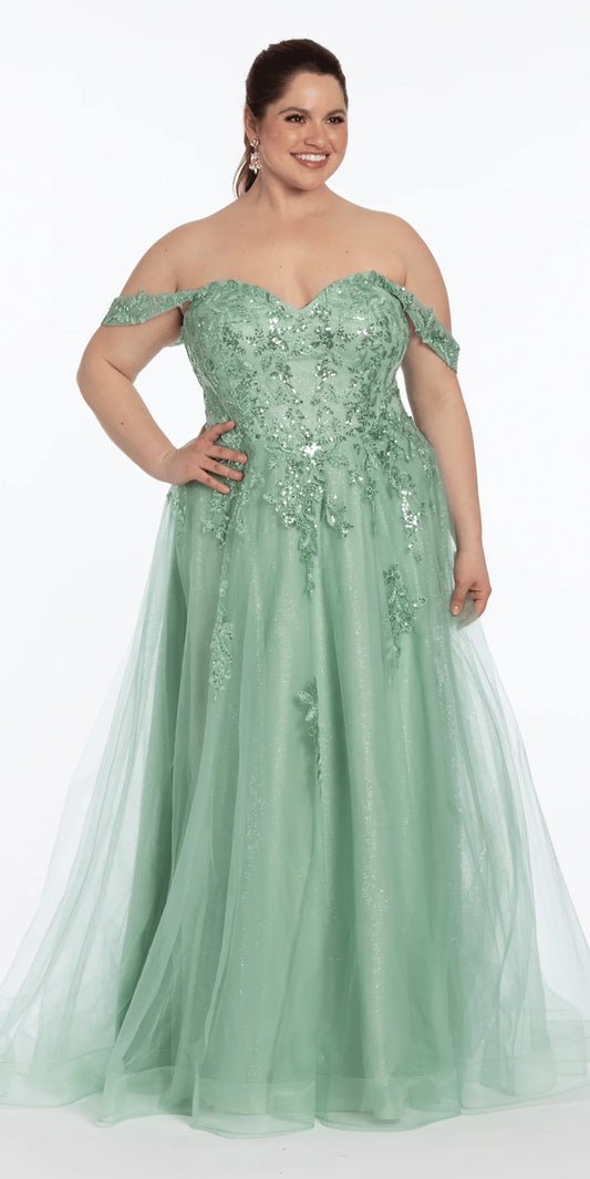 Glamorous Glitter Tulle Ball Dress Sweetheart Neck Spaghetti Strap Lace-Up Back Floor-Length Prom Dress with Beaded Bust for Formal Events