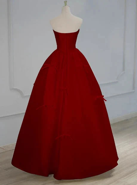 Gorgeous Ball Gown Strapless Red Prom Dresses Formal Summer Wedding Guest Dresses Wedding Guest Outfits simple gentle atmospheric and unique desi Bring summer colors to enhance whiteness by YiHuiw