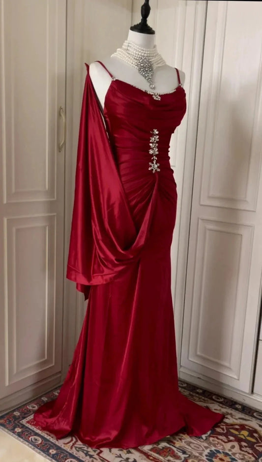 Inspiration Muse Elegant Vintage Fashion Long Floor Length Ball Gown Evening Gown Party Dress simple gentle atmospheric and unique desi Bring summer colors to enhance whiteness by YiHuiw