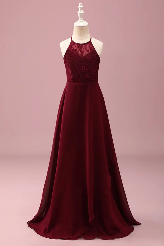 A-Line Halter Lace Sleeveless Backless Wedding Dress - Yihuiw by Yihuiw