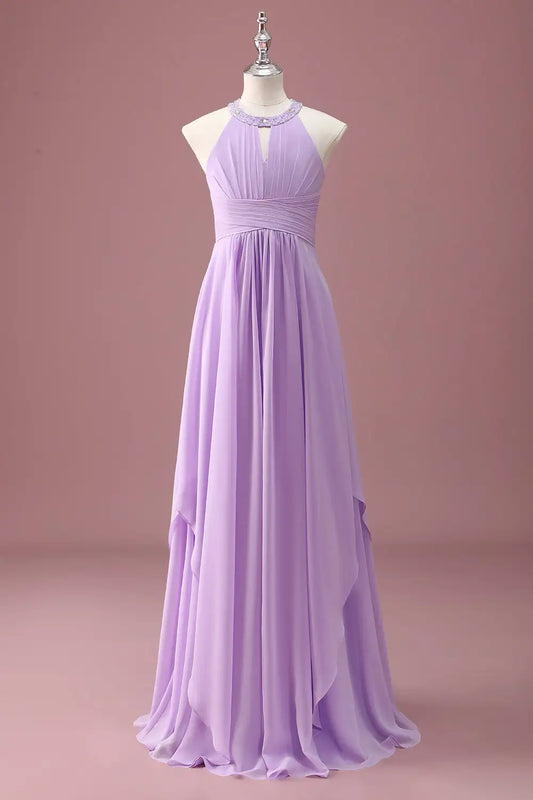 A-Line Halter Sleeveless Pleated Wedding Dress - Yihuiw by Yihuiw