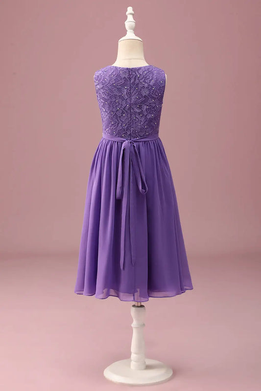 A-Line Lace Sleeveless Rhinestone Wedding Dress - Yihuiw by Yihuiw
