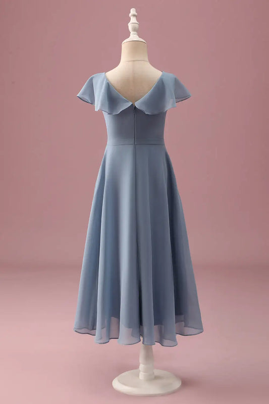 A-Line V-Neck Wrap Mini Wedding Dress - Yihuiw by Yihuiw