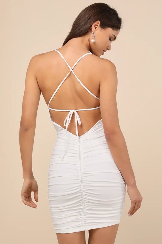 Charming stretch knit sexy sleeveless tight corset round neck tight silhouette Homecoming Dresses