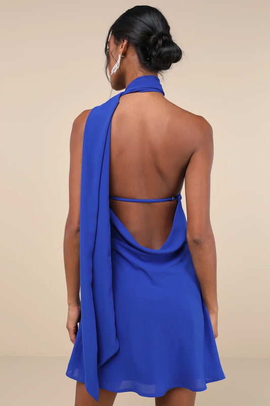 Exquisite woven chiffon with drooping pleats single shoulder collar A-line silhouette mini hem Homecoming Dresses