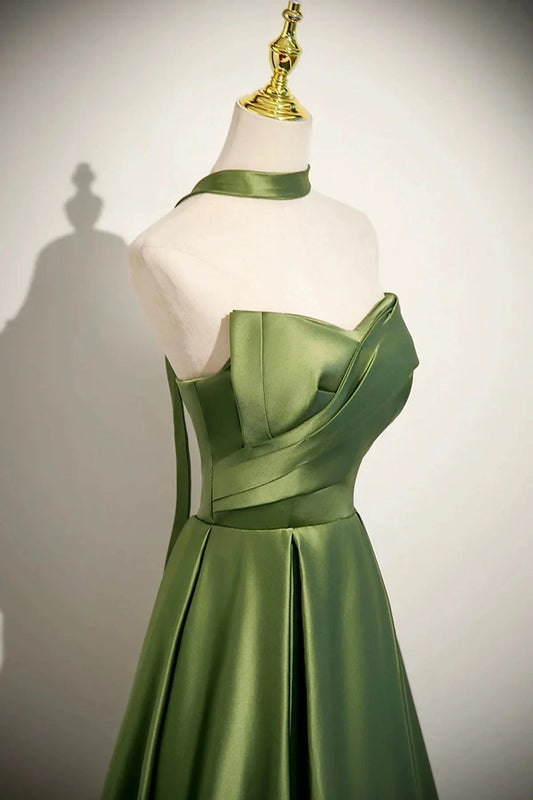 Long A-Line Prom Dress Lovely Strapless Evening Dress simple gentle atmospheric and unique desi Brin by YiHuiw