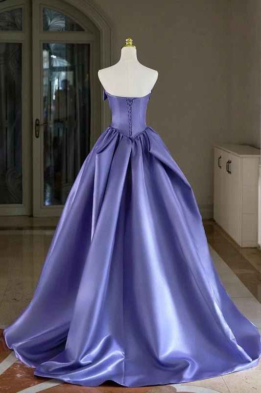 Long Prom Dress A-Line Strapless Evening Party Dress simple gentle atmospheric and unique desi Brin by YiHuiw