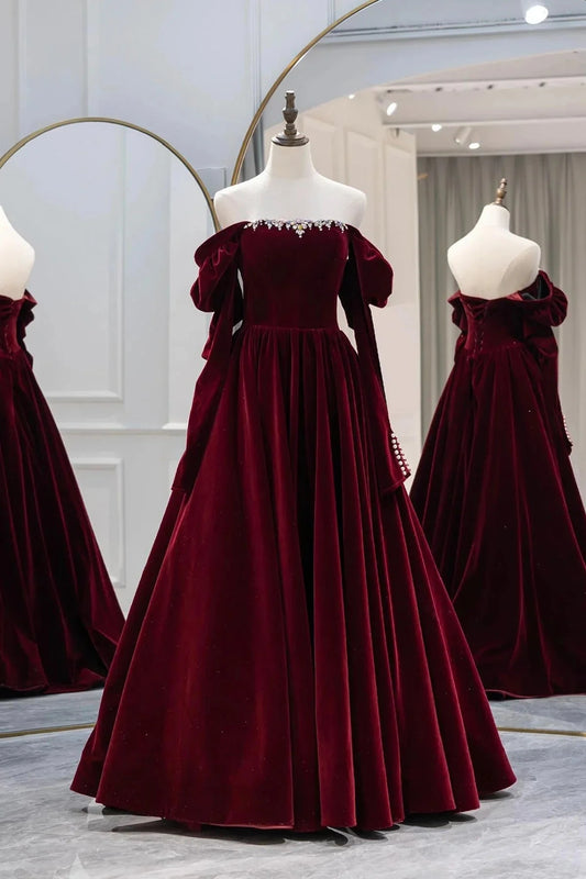 Long Prom Dress Elegant A-Line Party Dress simple gentle atmospheric and unique desi Brin by YiHuiw